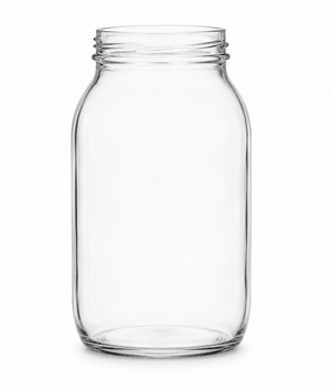 500ml white flint glass powder jar with R3/58 neck finish