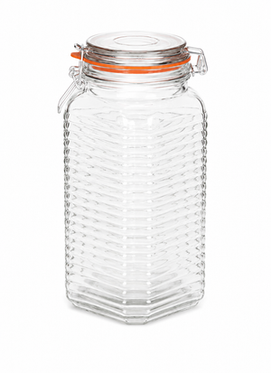 1800ml Ribbed Kilnclip Glass Jar