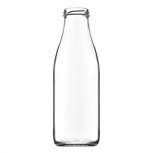 Garrafa de Vidro para Leite de 1 Litro | Pescoço de Rosca de 48mm | Garrafa de Laticínios de Vidro Reutilizável | 1L