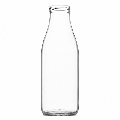 750ml Screw Neck Glass Milk Bottle | 48mm Neck | Reusable Glass Dairy Bottle