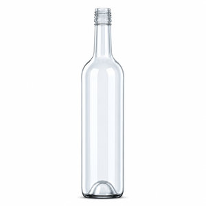 Garrafa de Vinho Bordelesa de Vidro Cristal 750ml – Tampa de Rosca 30mm