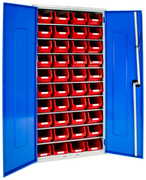 1580mm Small Parts Cabinet with Bin Kit | Lockable Storage with Bins Included
