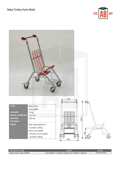 Baby Trolley Vario Mobi ‚Äì Compact Family Travel Trolley