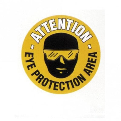 Attention Eye Protection Area Floor Marker Sign – 430mm Diameter Slip Resistant Graphic