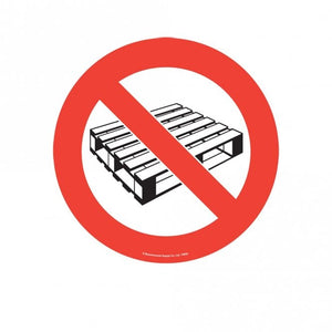 No Pallets Floor Marker Graphic Sign – 430mm Diameter Slip Resistant Warehouse Sign