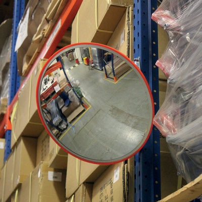 Industrial Convex Traffic Mirror - Acrylic Safety Mirror with Wall Bracket