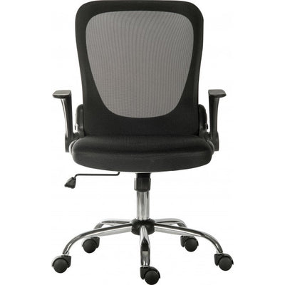 Mesh Office Chair with Folding Arms, Recline Function & Chrome Base