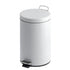 Metal Pedal Bin – White Epoxy Steel Foot Operated Waste Bin, 3L to 20L