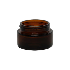 20ml amber squat glass jar with wide opening for cosmetic and pharmaceutical storage