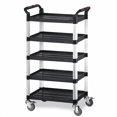 5 Shelf Plastic Tray Trolley, 150kg Capacity, 460 x 750 x 1540mm