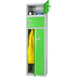 Two Person Steel Locker with Cam Key Lock, Anti-Bacterial Powder Coated Steel