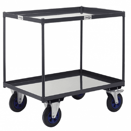Heavy Duty 2 Shelf Steel Tray Trolley 600kg Capacity